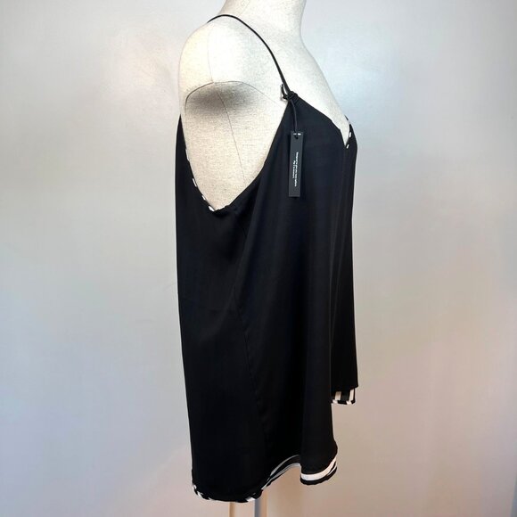 NEW EXPRESS Barcelona Cami Black and White Striped Reversible V-Neck Tank Top L - Picture 9 of 11